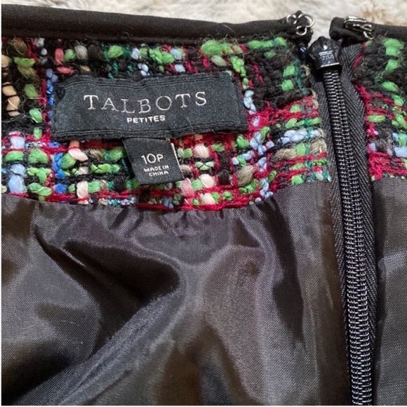Talbots Women's Size 10 Petite Wool tweed Skirt bright colored - Picture 2 of 4